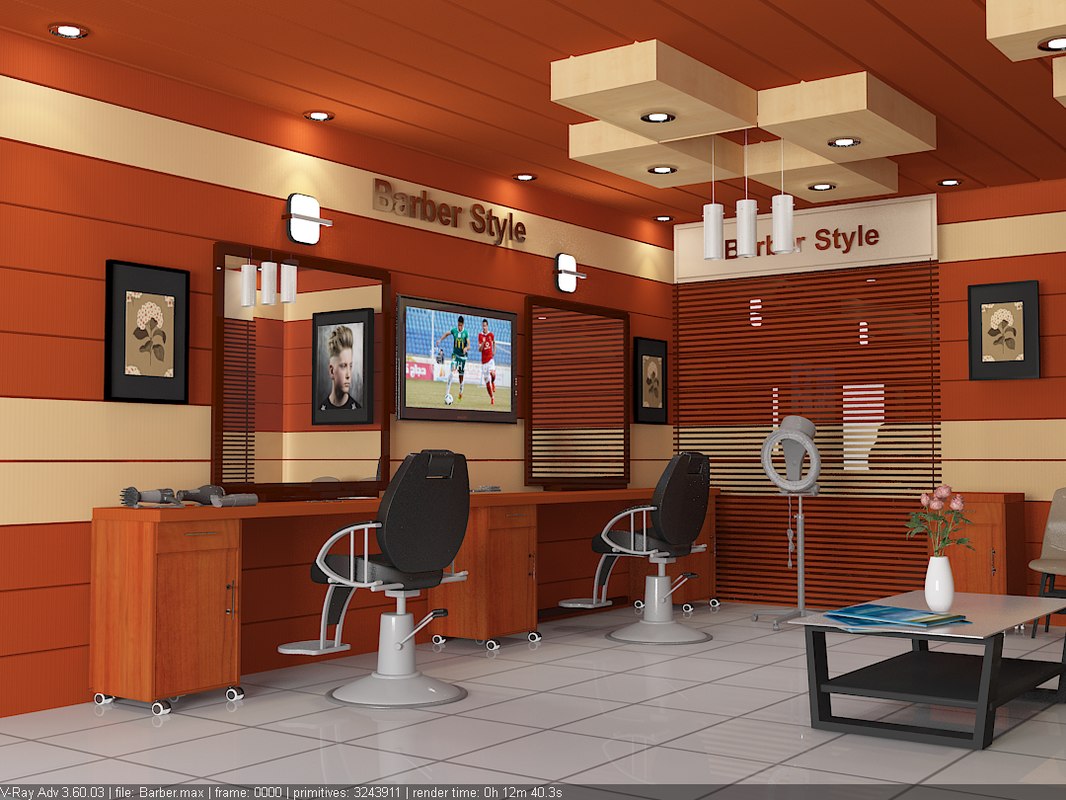barber style 3d max
