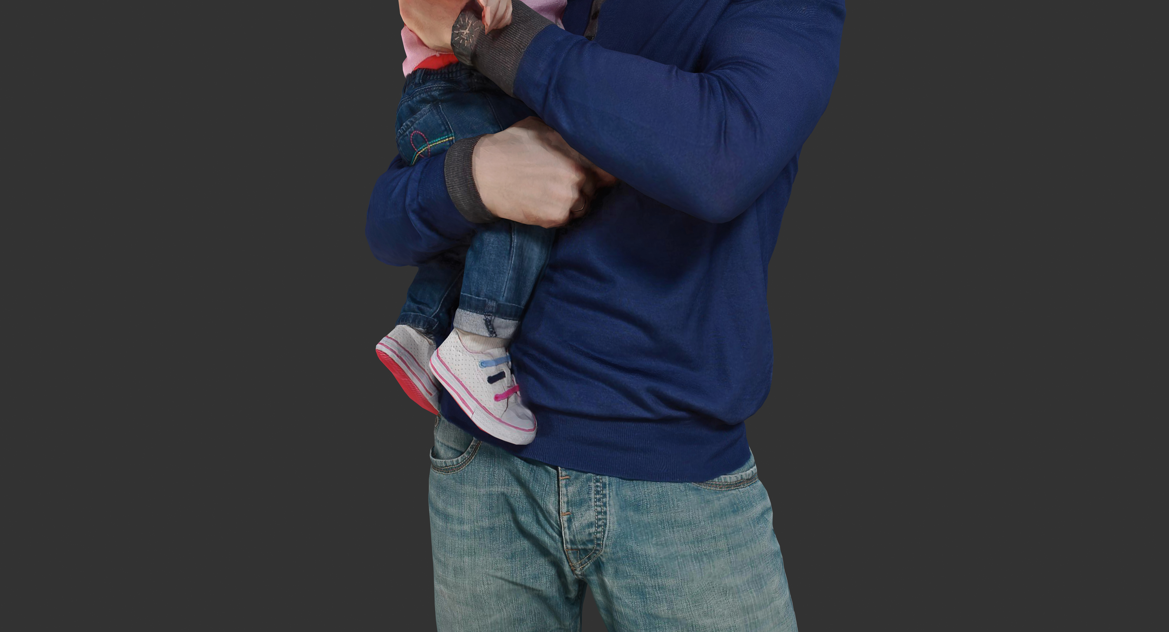 父亲和女儿3d模型