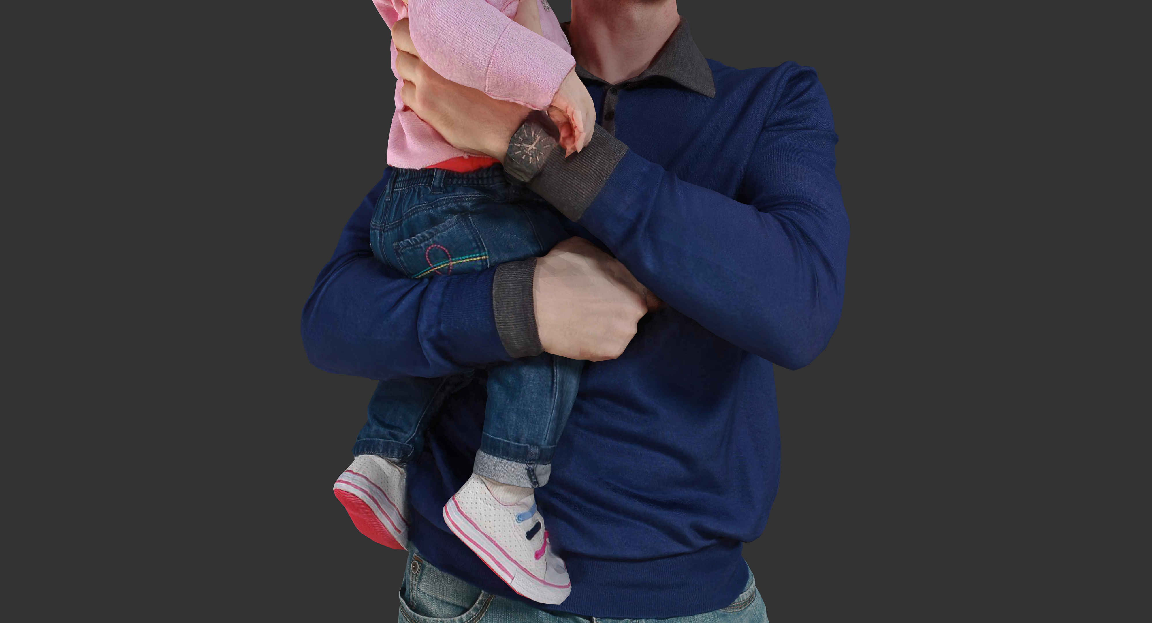 父亲和女儿3d模型