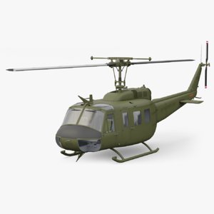 3d model bell uh-1d huey helicopter