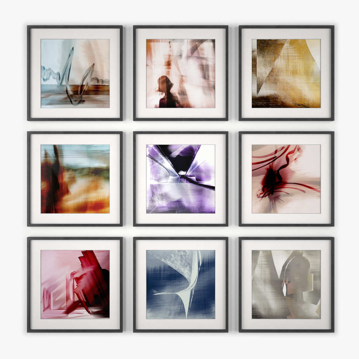 picture frames art wall design 3d model
