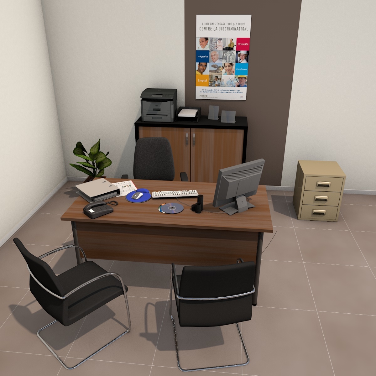 office desk 3d model