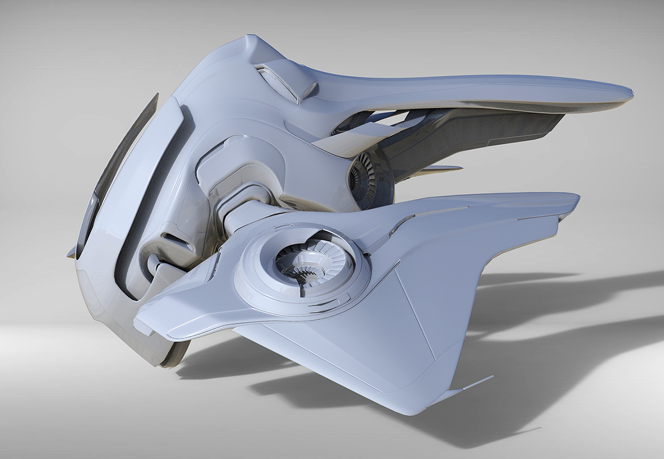 spaceship futuristic obj