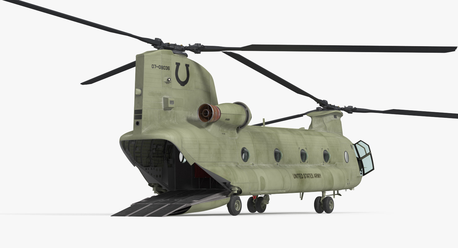 Army transport helicopter ch47 chinook 3D model