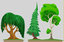 3d cartoon stylized forest