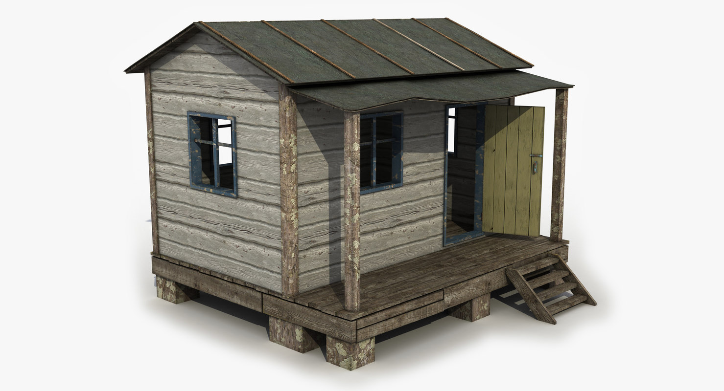 small wooden shed 3d model