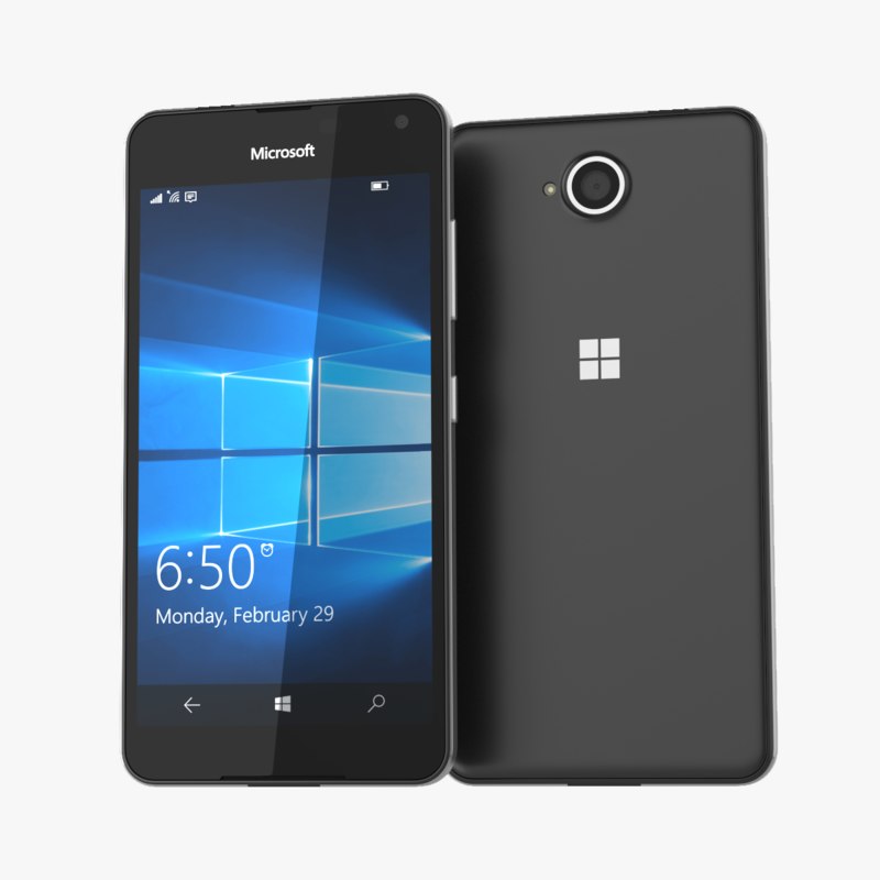 free microsoft lumia 650 black 3d model