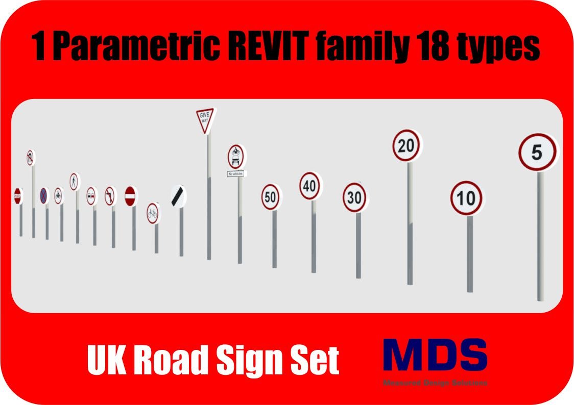 Building Revit Family UK Road Signage