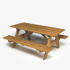 outdoor wooden bench table 3d max