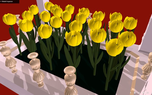 tulips bedflowers - love 3D model