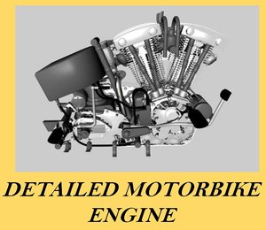 motorbike engine 3d model