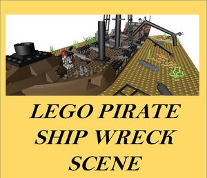 3d lego sunken pirate ship