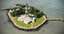 3d island statue liberty scene model