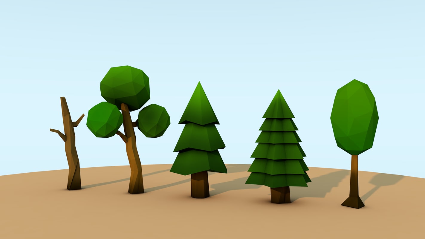 3d model trees lowpoly