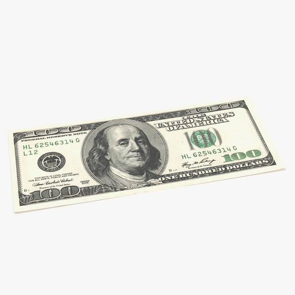 100 Dollar Bill 3d Model Turbosquid