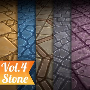 Texture Set Vol.04 Hand Painted Stone Tile (Stylized Texture Tiles)