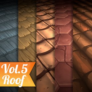Texture Set Vol.05 Hand Painted Roof (Stylized Texture Roof)