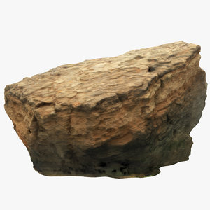 3D model big limestone boulder 2