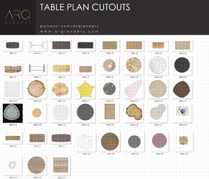 Tables plan cutouts PNG