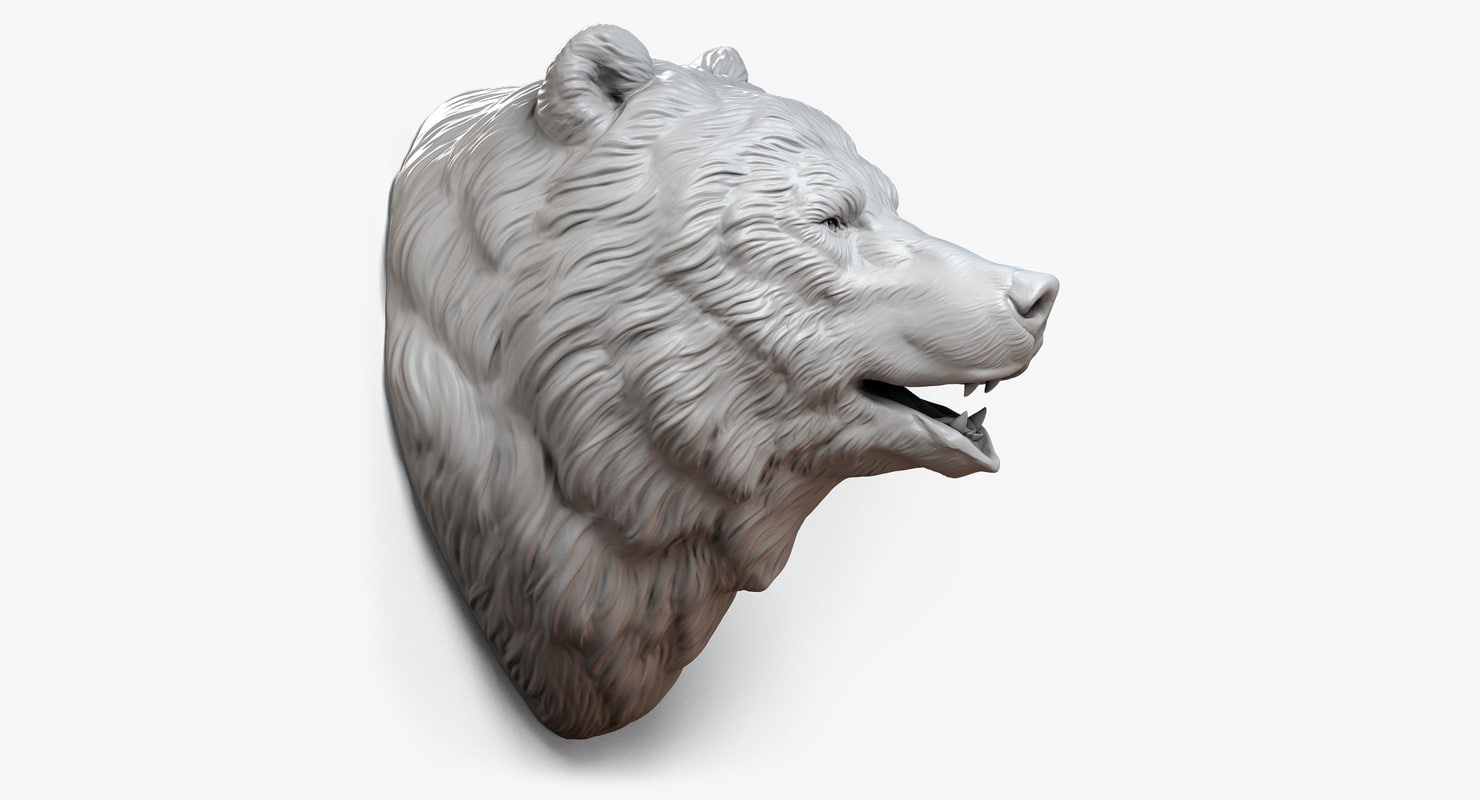 bear head sculpture animal 3d max