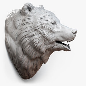 bear head sculpture animal 3d max