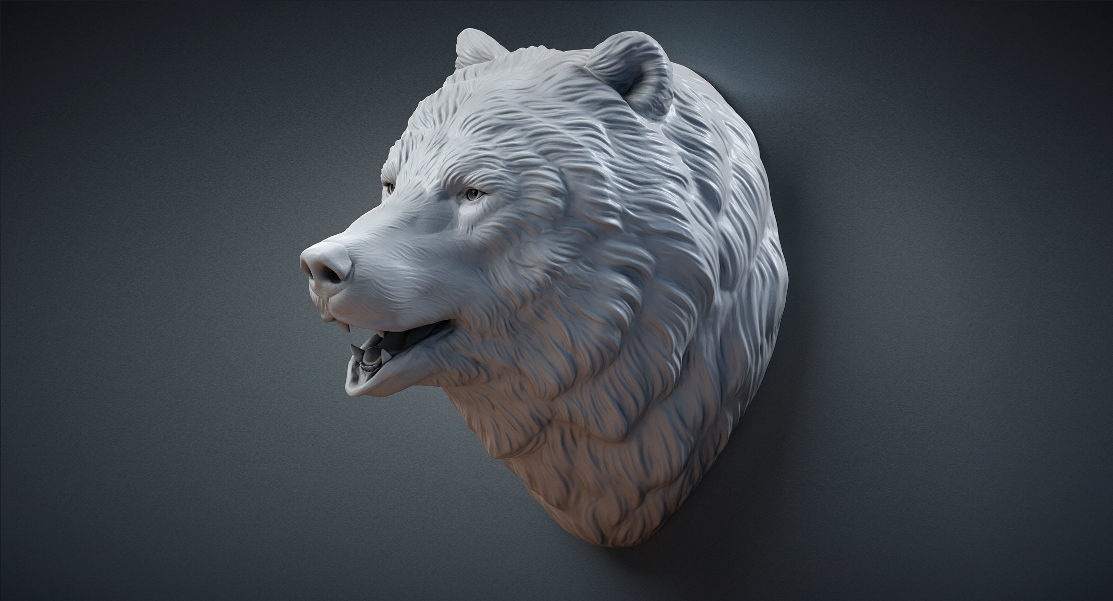 bear head sculpture animal 3d max