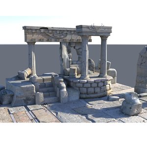 3d model of temple ruins