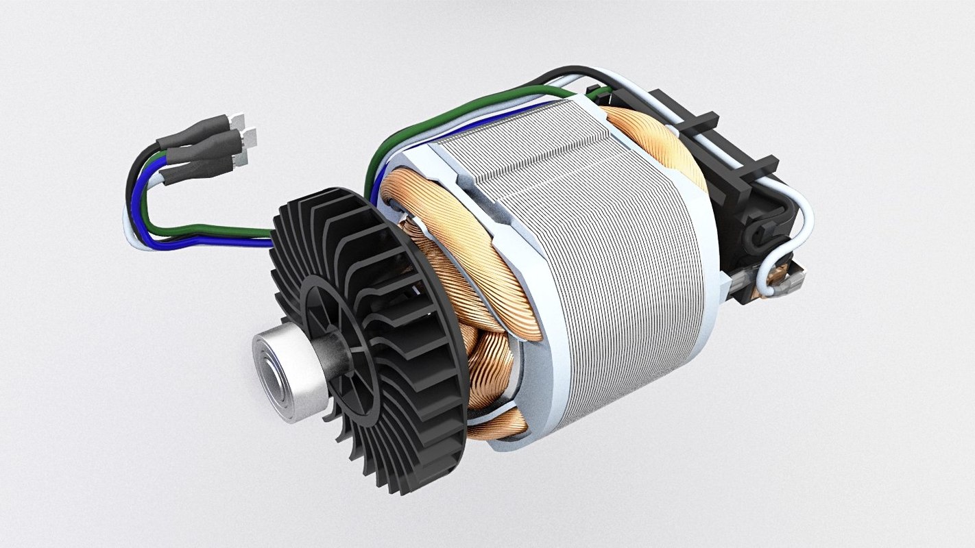 3D electric motor model TurboSquid 1527414