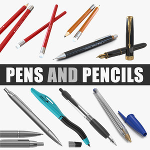 pens pencils 3D model