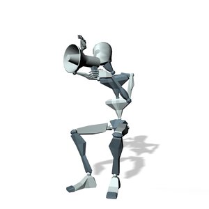 Man shouting megaphone T01