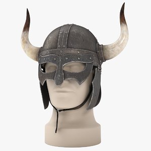 viking horned helmet 3d model