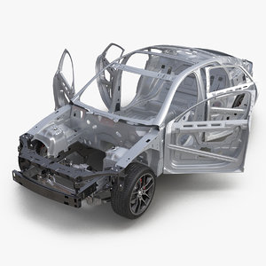 sedan frame chassis 2 3d model