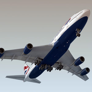 3ds boeing 747-400 plane british airways