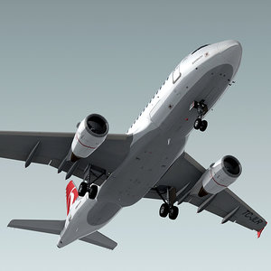 airbus a319 plane turkish 3d model