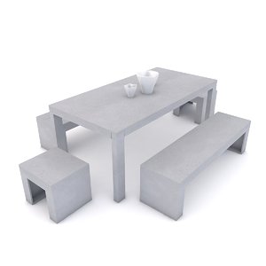realistic outdoor furniture beliani 3d model
