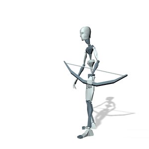 Archer stand bow and aim