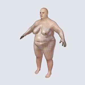 realistic fat woman obj