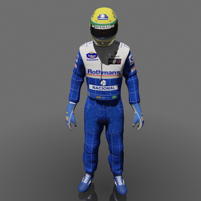 3d formula driver ayrton senna model