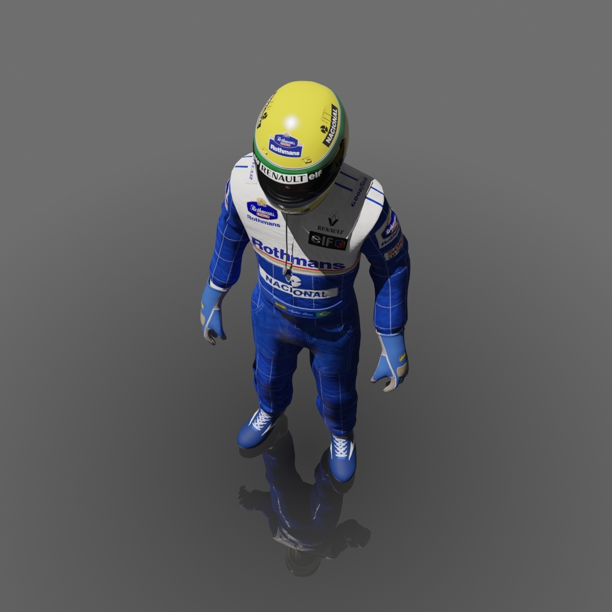 3d formula driver ayrton senna model