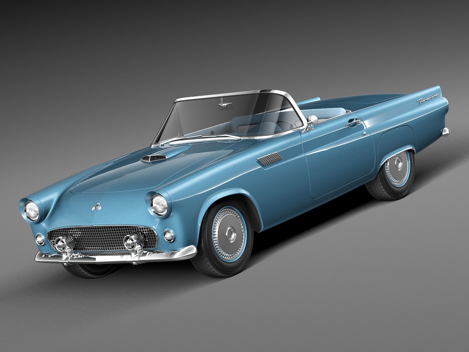 Modelo Ford Thunderbird 1955 Turbosquid 599659 Modelo Ford Thunderbird 1955