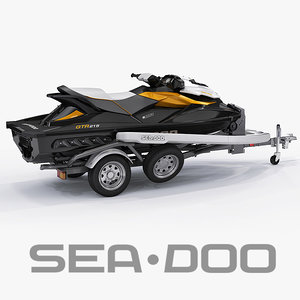 3d model sea-doo gti 215 trailer