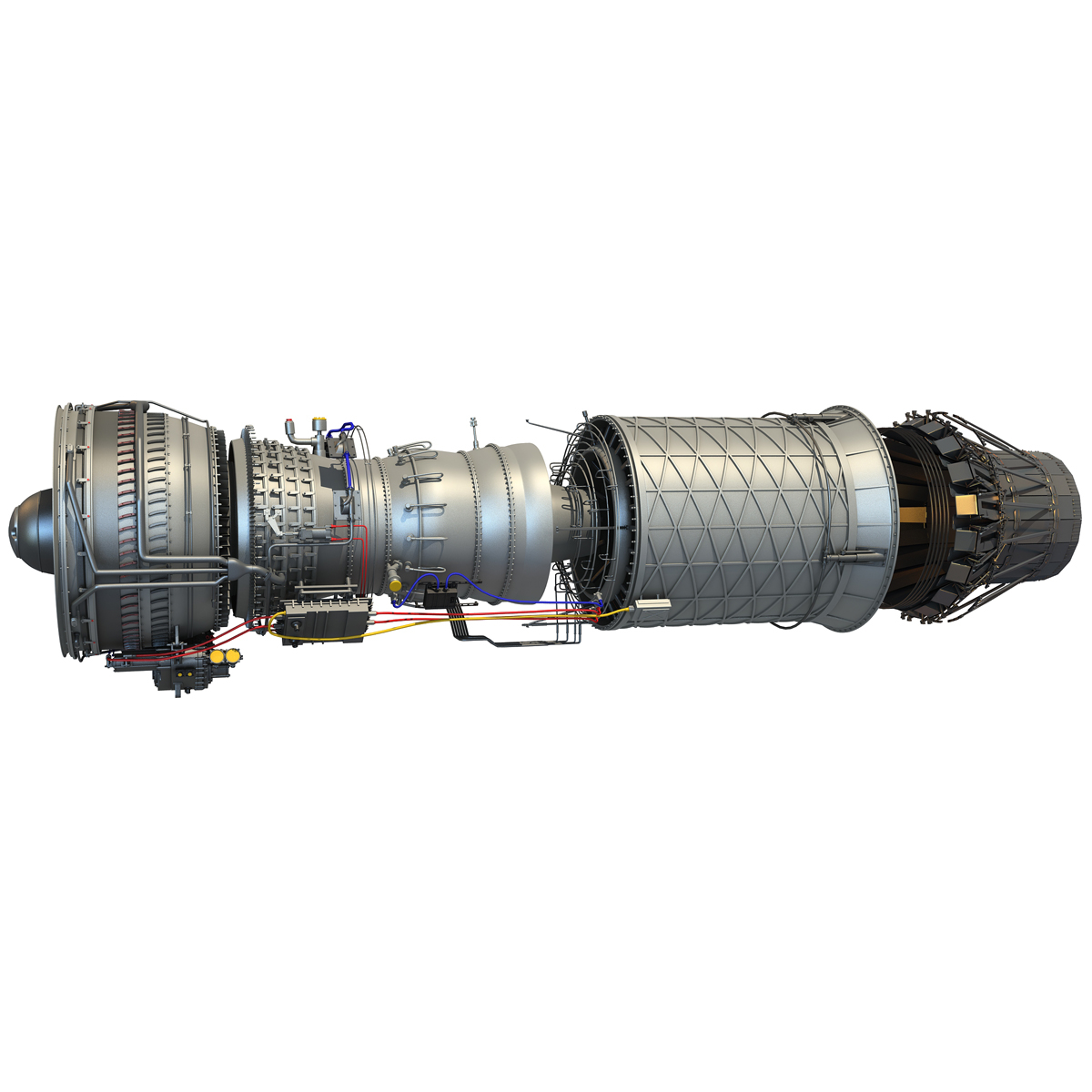 3D afterburning turbofan engine cutaway - TurboSquid 1245527