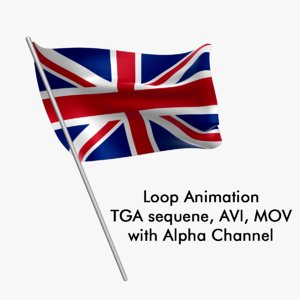 Swinging Flag Loop Animation - United Kingdom