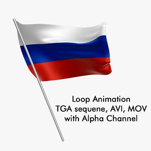 Swinging Flag Loop Animation - Russia