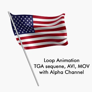 Swinging Flag Loop Animation - USA