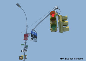 nyc traffic light signal obj