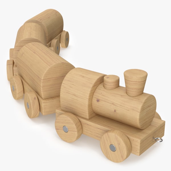 a wooden train