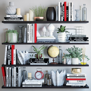 books shelves decor 3D