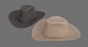 3D model cowboy hat 1b