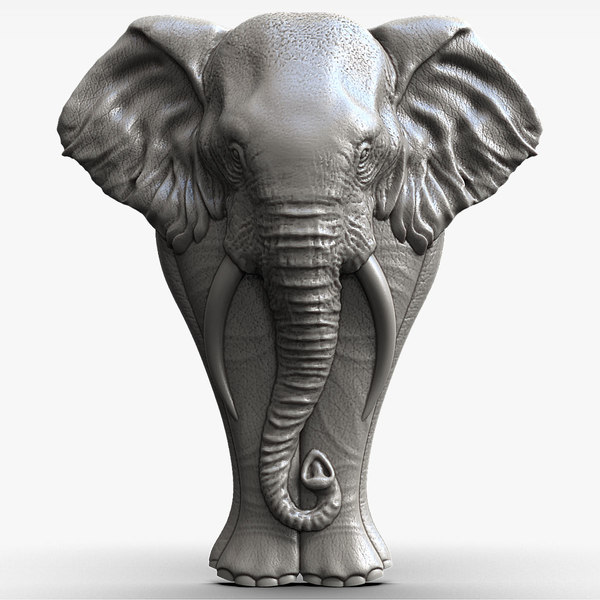 3d model elephant bas-relief sculpture cnc.